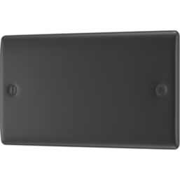 British General Nexus Metal 2-Gang Blanking Plate Matt Black