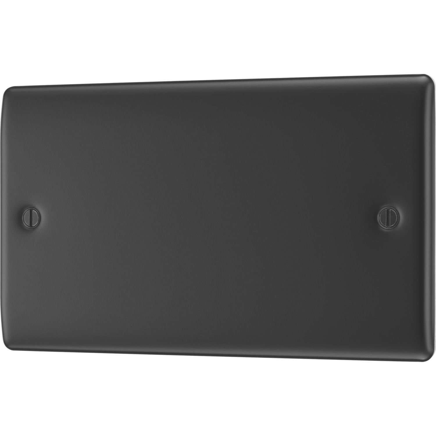 British General Nexus Metal 2-Gang Blanking Plate Matt Black (691PM)