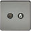 Knightsbridge  2-Gang Isolated Coaxial TV & F-Type Satellite Socket Black Nickel