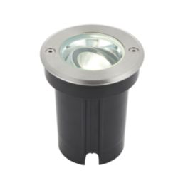 Saxby Hoxton 108mm Outdoor Round LED Recessed Ground Light Brushed Stainless Steel 6.5W 600lm