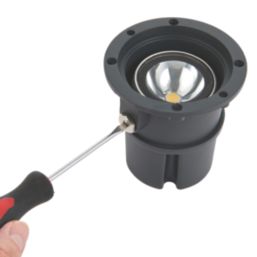 Saxby Hoxton 108mm Outdoor Round LED Recessed Ground Light Brushed Stainless Steel 6.5W 600lm