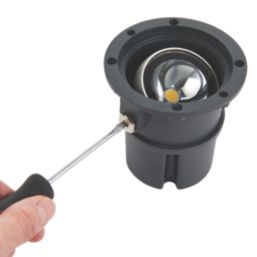 Saxby Hoxton 108mm Outdoor Round LED Recessed Ground Light Brushed Stainless Steel 6.5W 600lm