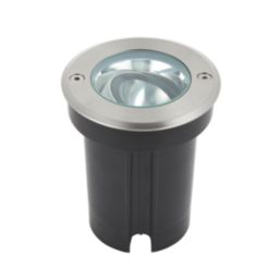 Saxby Hoxton 108mm Outdoor Round LED Recessed Ground Light Brushed Stainless Steel 6.5W 600lm