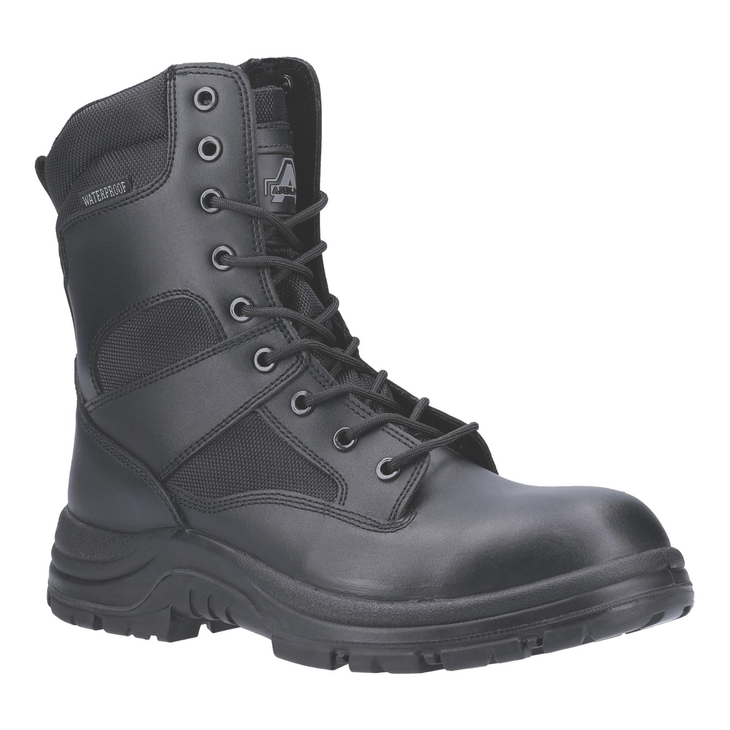 Amblers Combat Size 12 Black Waterproof Occupational Work Boots (691XP)