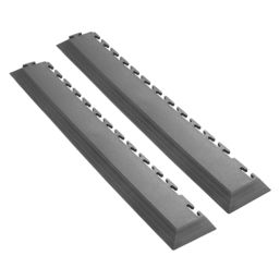 Ecotile Recycled T-Joint Interlocking 7mm Corner Ramps Graphite 588mm x 90mm 2 Pack