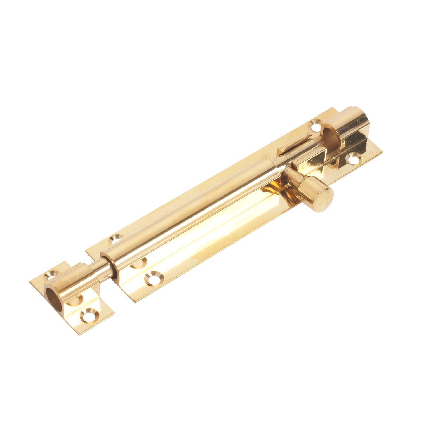 Straight Door Bolt Polished Brass 102mm (69249)