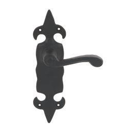 Carlisle Brass Fleur de Lys Latch Door Handles Pair Black