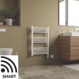 Azur 750mm x 500mm 1024BTU White Flat Electric Towel Radiator