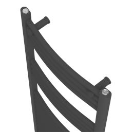 Flomasta 1200mm x 500mm 1815BTU Black Curved  Towel Radiator