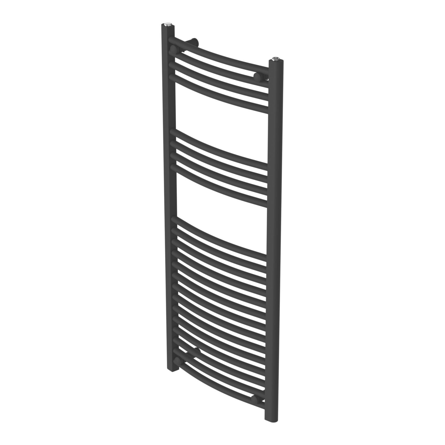 Flomasta 1200mm x 500mm 1815BTU Black Curved Towel Radiator (692AG)