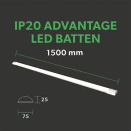 4lite Advantage Single 5ft LED Batten Light 48W 6100lm 220-240V