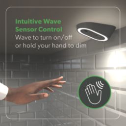 4lite Hampton Wedge LED Black Cool White Under Cabinet Lights Without Bezel 8.3W 85lm 3 Pack