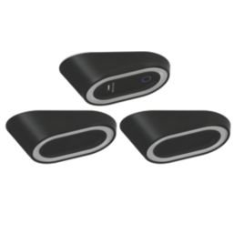 4lite Hampton Wedge LED Black Cool White Under Cabinet Lights Without Bezel 8.3W 85lm 3 Pack