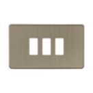 Knightsbridge  3-Module Grid Faceplate Antique Brass
