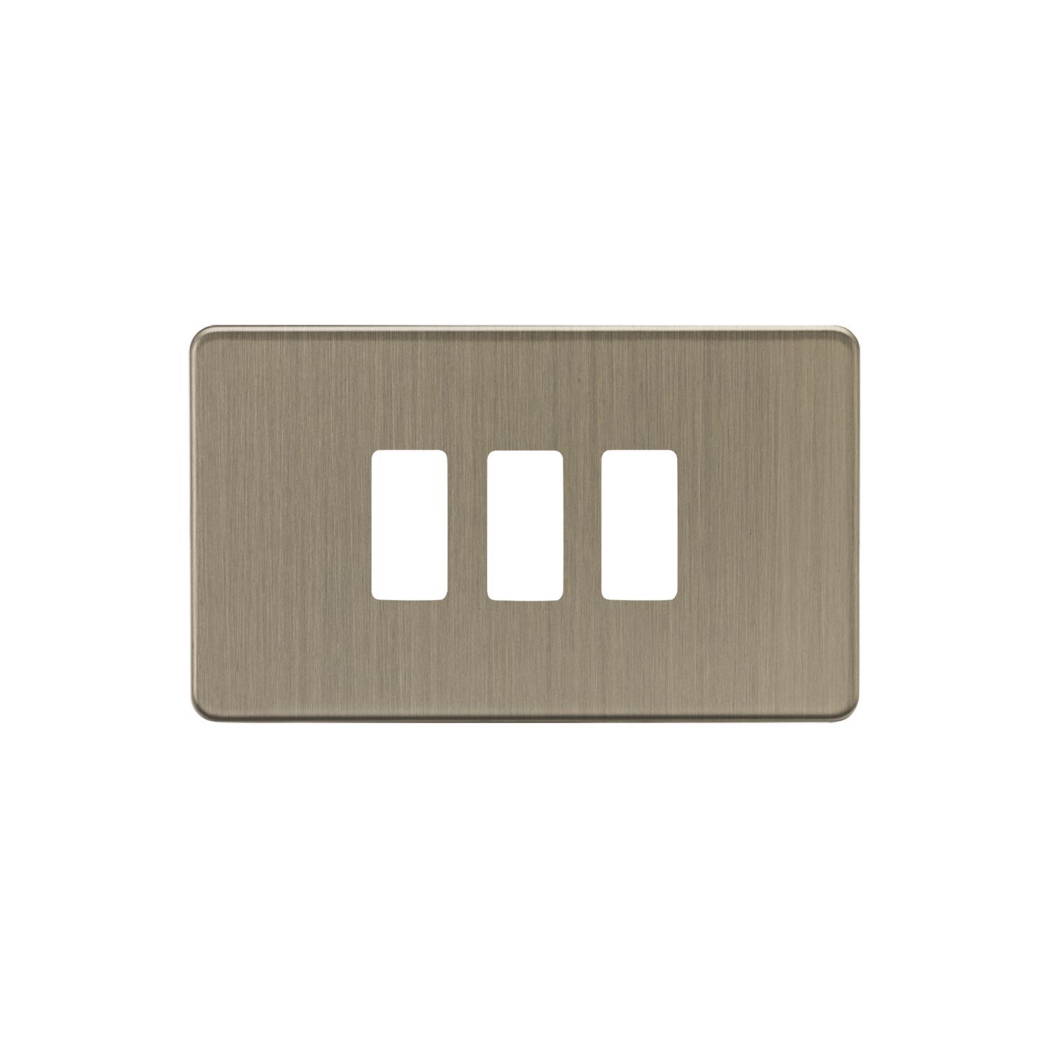 Knightsbridge 3-Module Grid Faceplate Antique Brass (692CR)