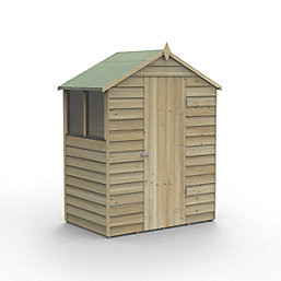 Forest 4Life 5' x 3' (Nominal) Apex Overlap Timber Shed with Base