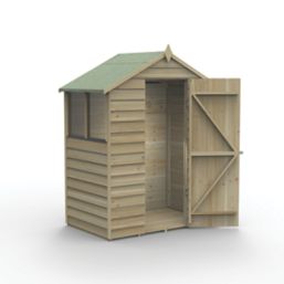 Forest 4Life 5' x 3' (Nominal) Apex Overlap Timber Shed with Base
