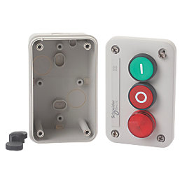 Schneider Electric XALE33V2M Double Pole Flush Push-Button Isolator Switch With Pilot Light NO/NC