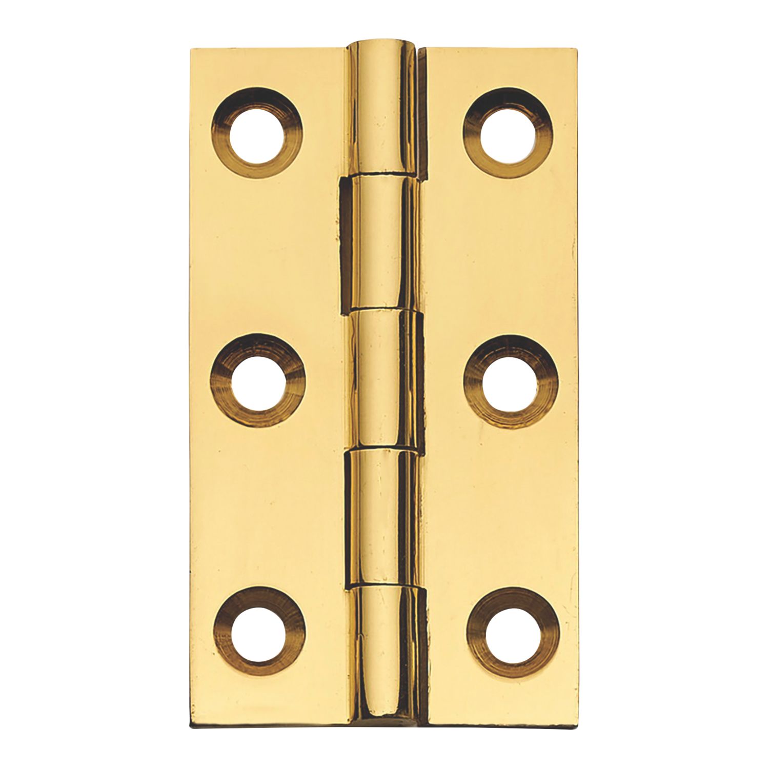 Polished Brass Solid Drawn Butt Hinges 51mm x 29mm 2 Pack (692PR)