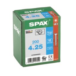Spax  TX Countersunk Self Drilling Wood Screws 4mm x 25mm 200 Pack