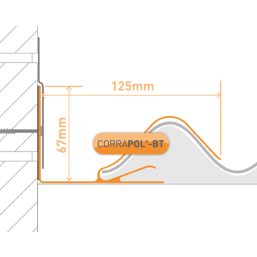 Corrapol-BT Rock n Lock Aluminium Wall Side Flashing Brown 130 x 70mm x 2m