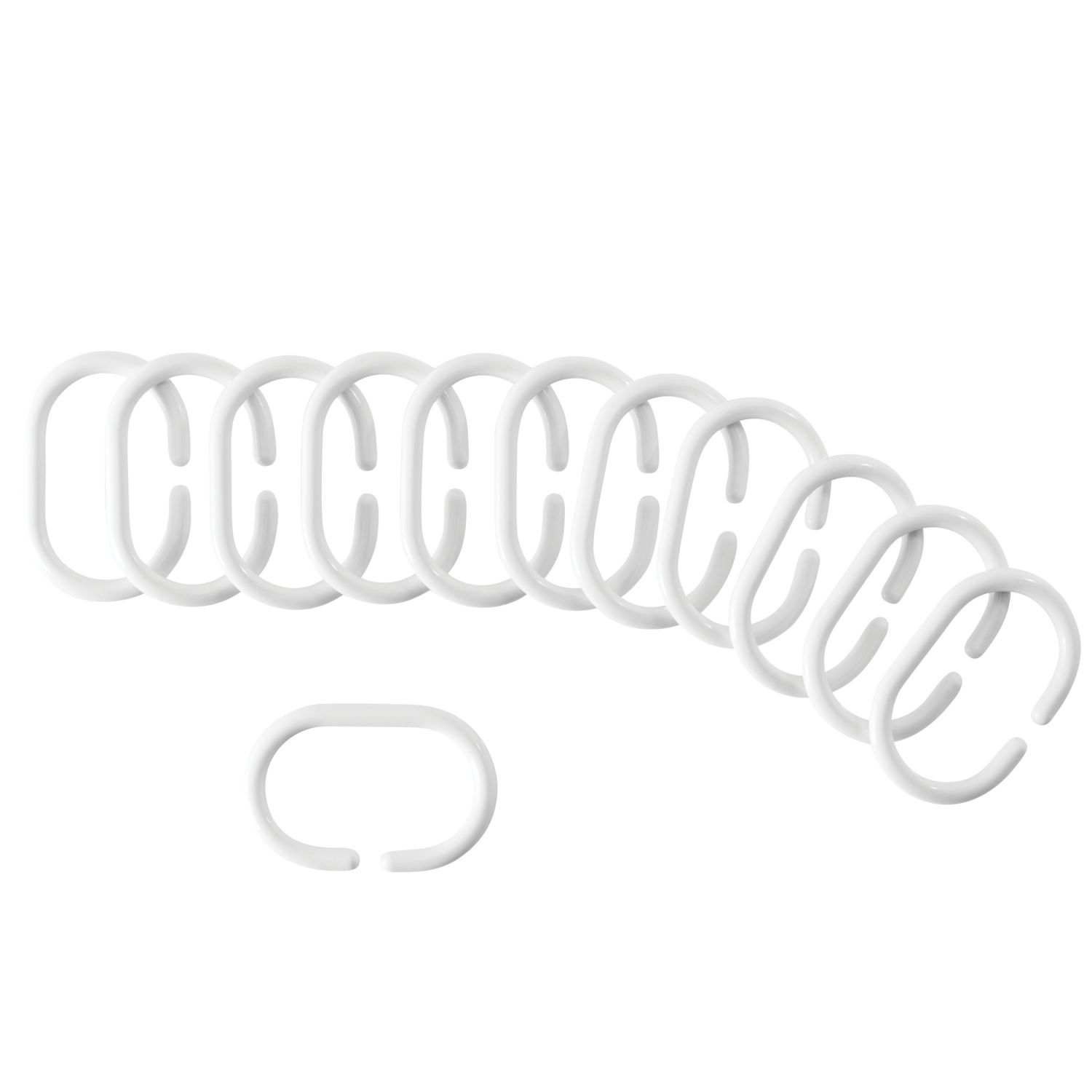Shower Curtain Rings White 12 Pack (6934X)