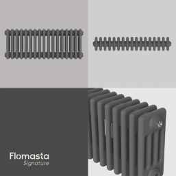 Flomasta 300mm x 785mm 2313BTU Anthracite Horizontal 4 Column Radiator