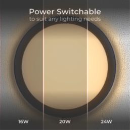 Luceco Circulus Outdoor Round LED Bulkhead Black 16/20/24W 2650/2750/2900lm