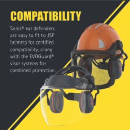 JSP Sonis Compact Mounted Ear Defenders 31dB SNR