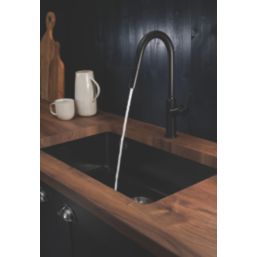 Clearwater Karuma KAR20MB Single Lever Tap with Twin Spray Pull-Out  Matt Black