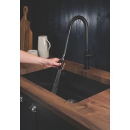 Clearwater Karuma KAR20MB Single Lever Tap with Twin Spray Pull-Out  Matt Black