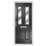 Crystal  2-Panel 2-Light Left or Right-Handed Black Composite Front Door 2055mm x 920mm