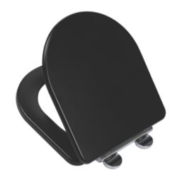 Croydex Iseo Soft-Close with Quick-Release Toilet Seat Moulded Wood Black