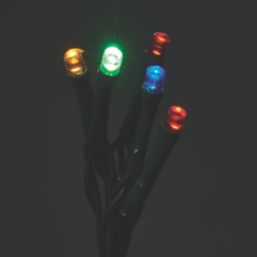 120  Battery LED Indoor & Outdoor Coloured String Christmas Lights with Green Cable