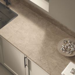 Wilsonart Matt Beige Marble Effect Laminate Upstand 3000mm x 100mm x 20mm