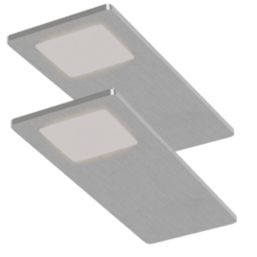 Sensio Astro Pro Rectangular LED Under Cabinet Lights Aluminium 9.6W 240-270lm 2 Pack