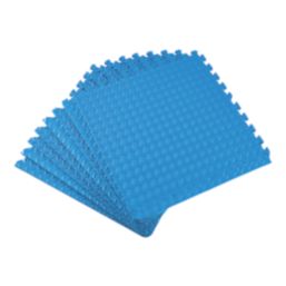 Essentials  Interlocking Floor Tiles Blue 10mm 8 Pack
