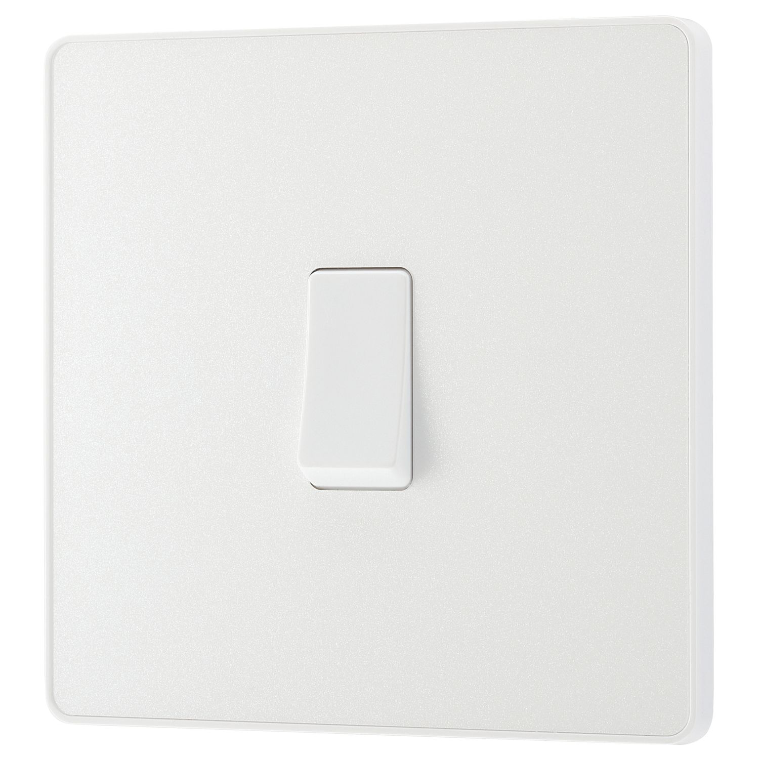 British General Evolve 20A 16AX 1-Gang 2-Way Light Switch Pearlescent White with White Inserts (693PY)