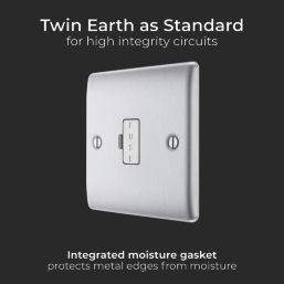 British General Nexus Metal 13A Unswitched Fused Spur  Brushed Steel