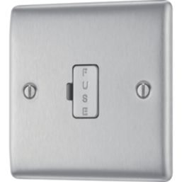 British General Nexus Metal 13A Unswitched Fused Spur  Brushed Steel