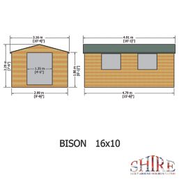 Shire Bison 15' 6" x 10' (Nominal) Apex Tongue & Groove Timber Workshop