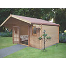 Shire Loxley 15' 6" x 14' 6" (Nominal) Apex Timber Log Cabin