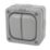 MK Masterseal IP66 10AX 2-Gang 1-Way Weatherproof Outdoor Switch with Neon