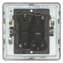 Knightsbridge Screwless 10AX 2-Gang 2-Way Light Switch  Antique Brass