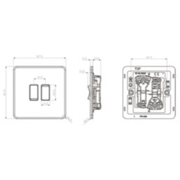 Knightsbridge Screwless 10AX 2-Gang 2-Way Light Switch  Antique Brass
