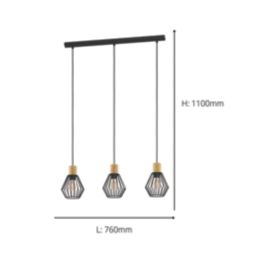 Eglo Palmorla Pendant Light Black & Brown
