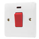 Vimark  50A 1-Gang DP Cooker Switch White with Neon with White Inserts