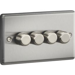 Knightsbridge  4-Gang 2-Way LED Intelligent Dimmer Switch  Brushed Chrome