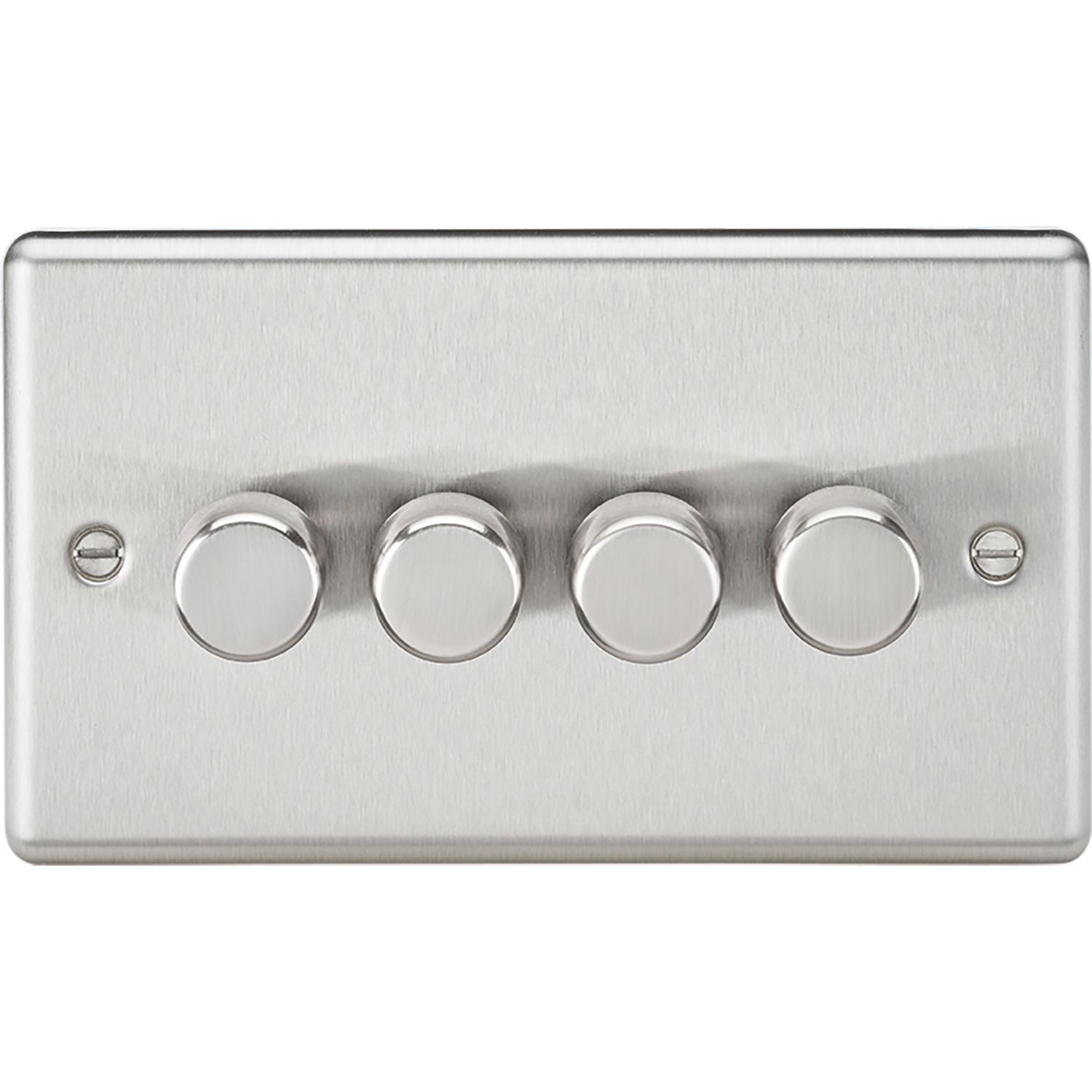 Knightsbridge 4-Gang 2-Way LED Intelligent Dimmer Switch Brushed Chrome (694PY)
