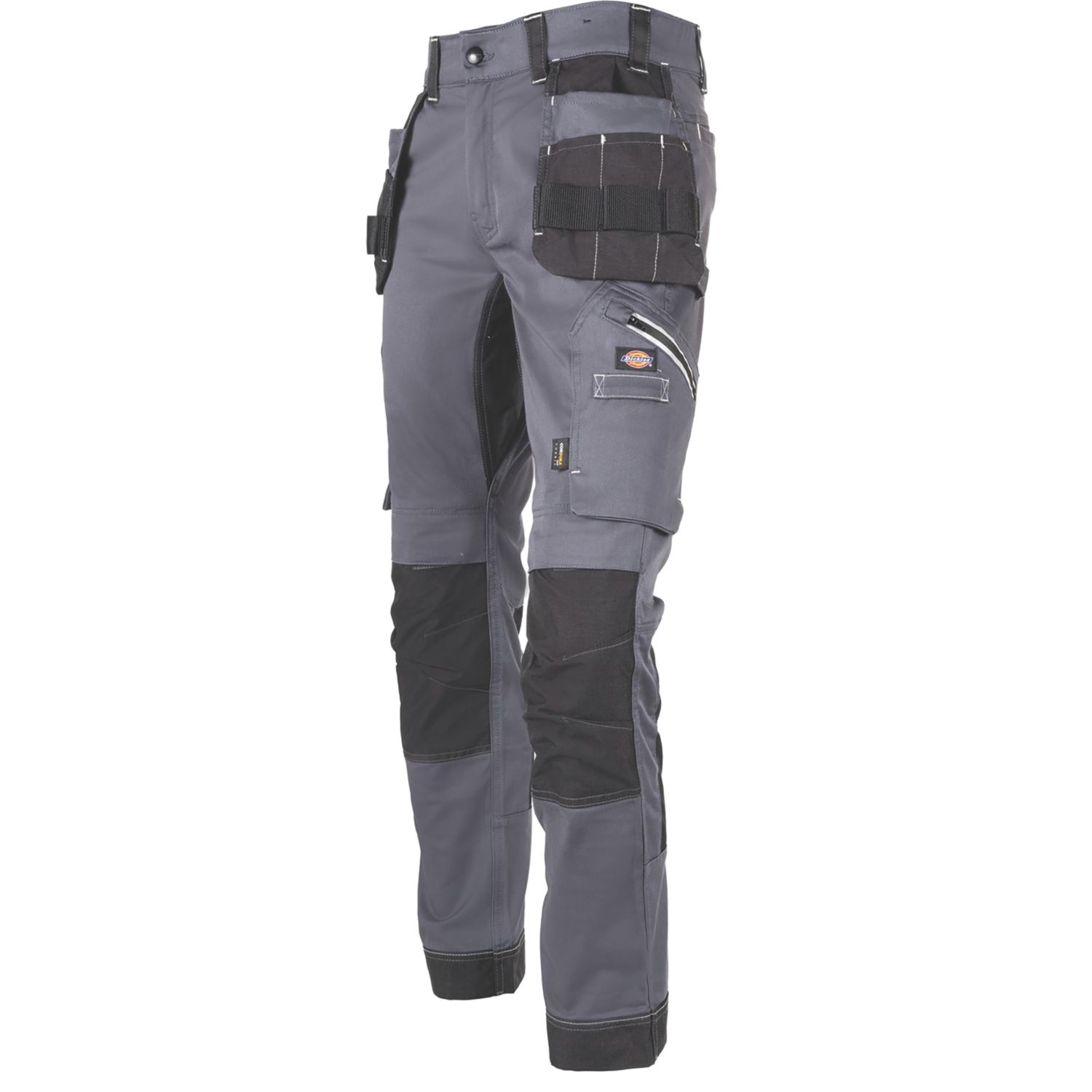 Dickies Holster Universal FLEX Work Trousers Grey/Black 36" W 30" L (694RP)